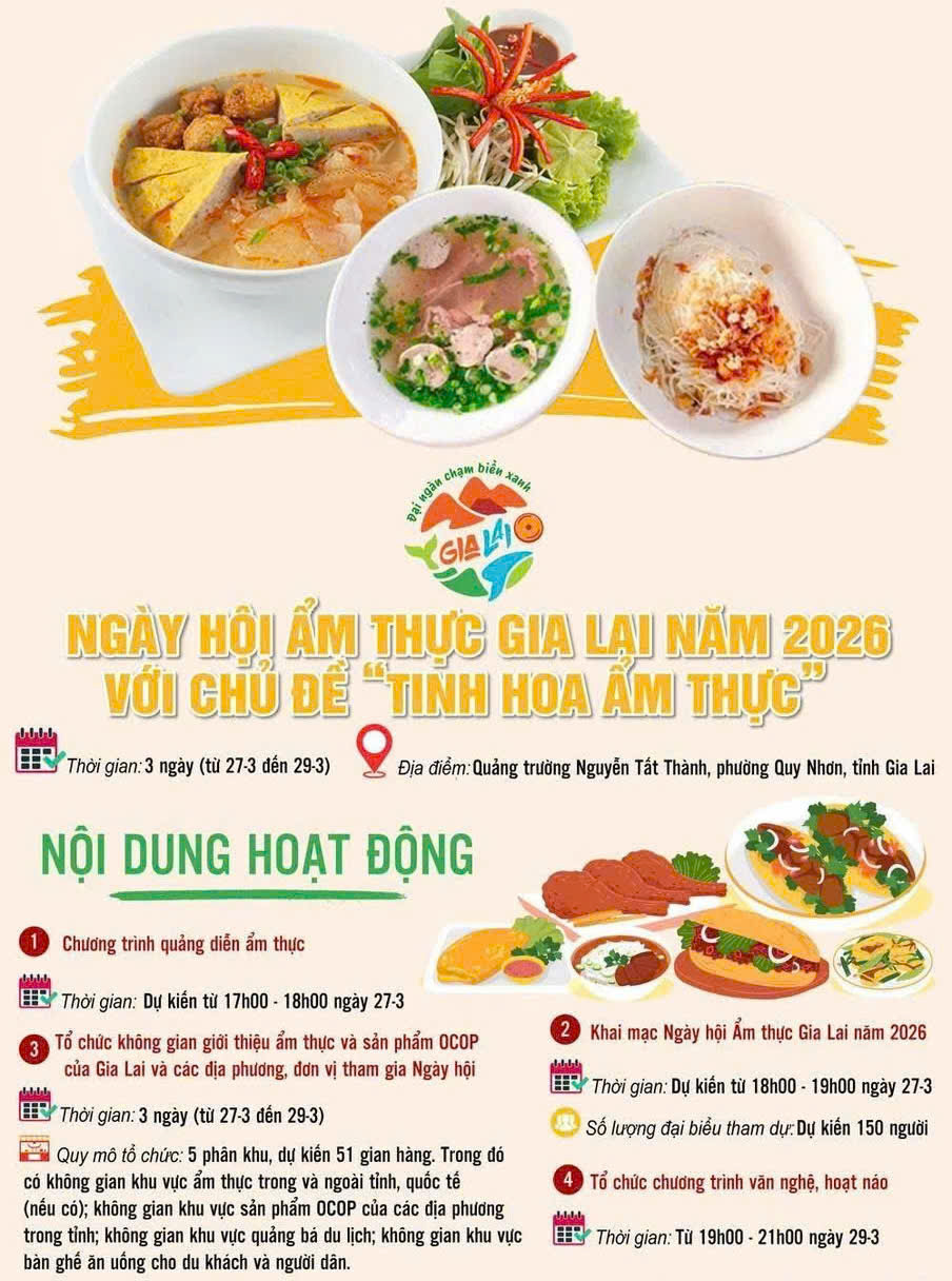 Poster Ngày Hội ẩm thực Gia Lai Năm 2026