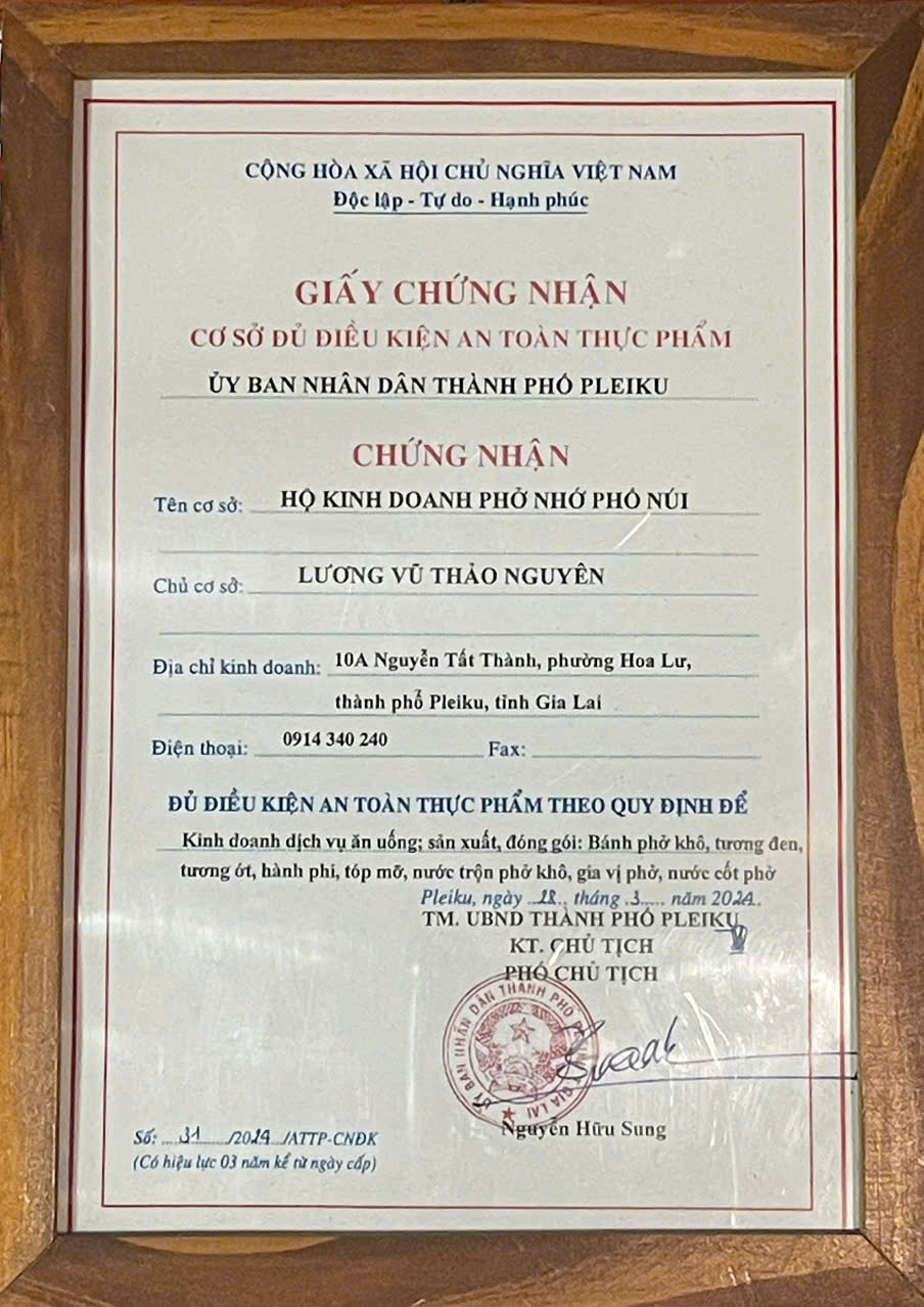 Chứng nhận An Toàn Thực Phẩm